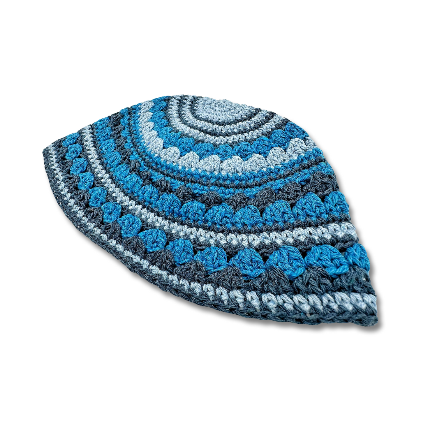 Blue Big Kippah 100% Cotton