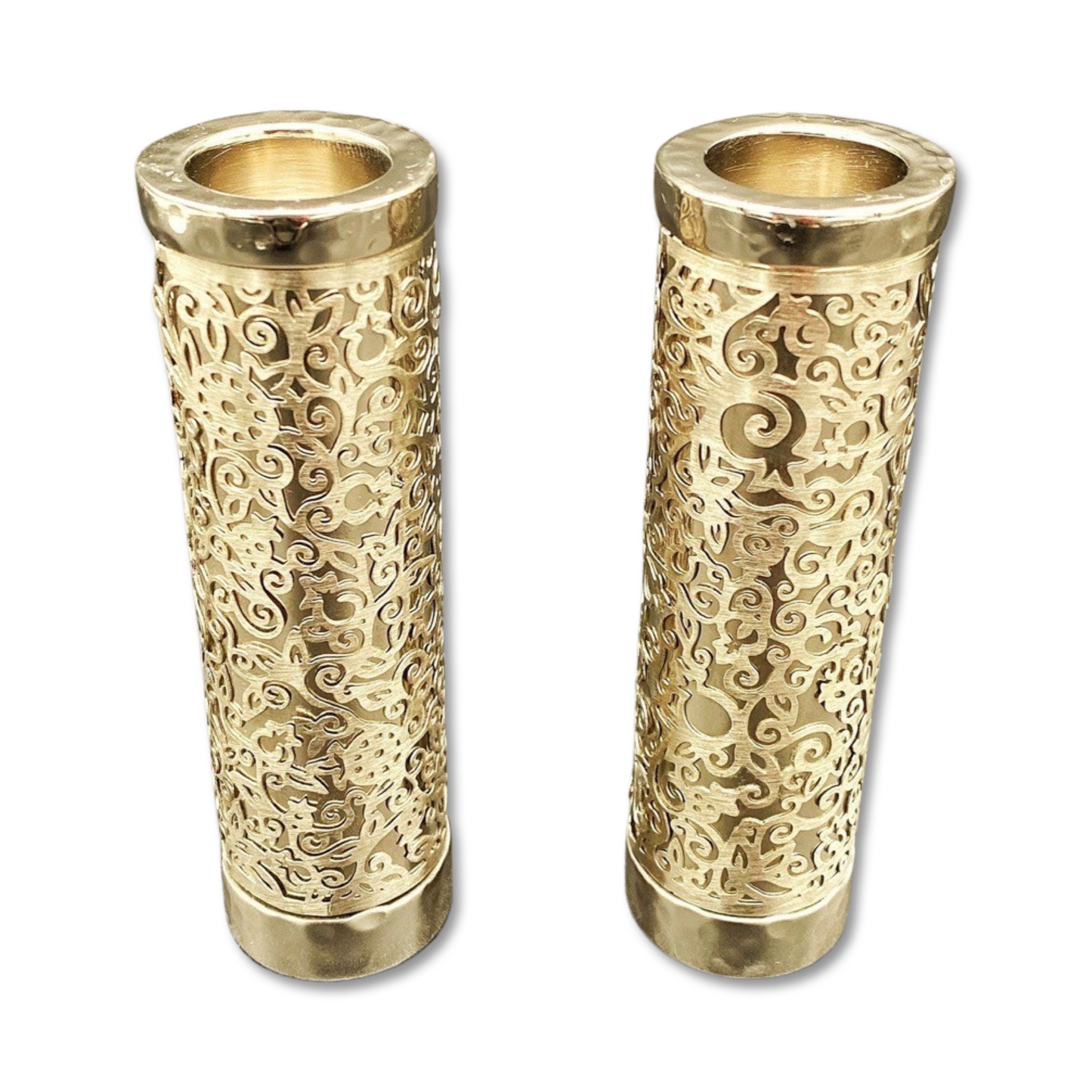Round Shabbat Candle Holders