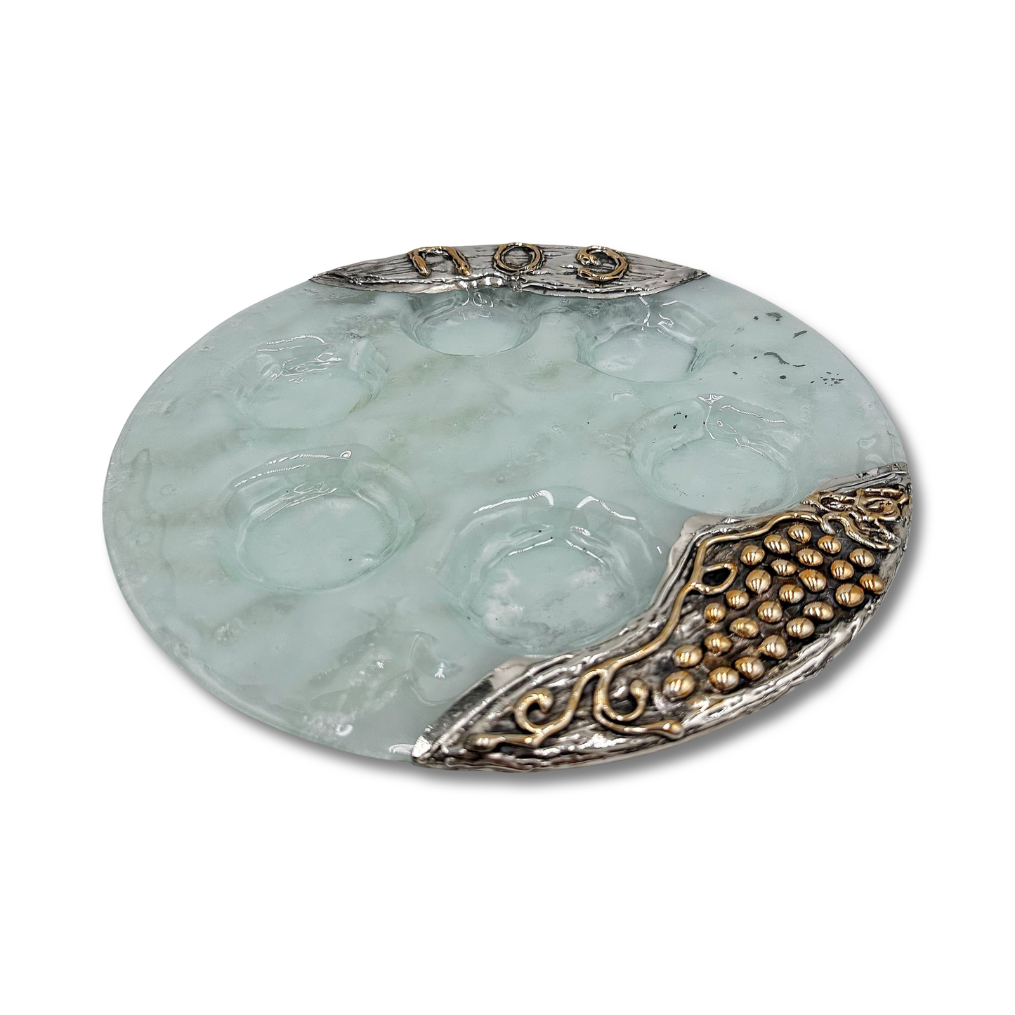Sterling Silver & Glass Passover Plate