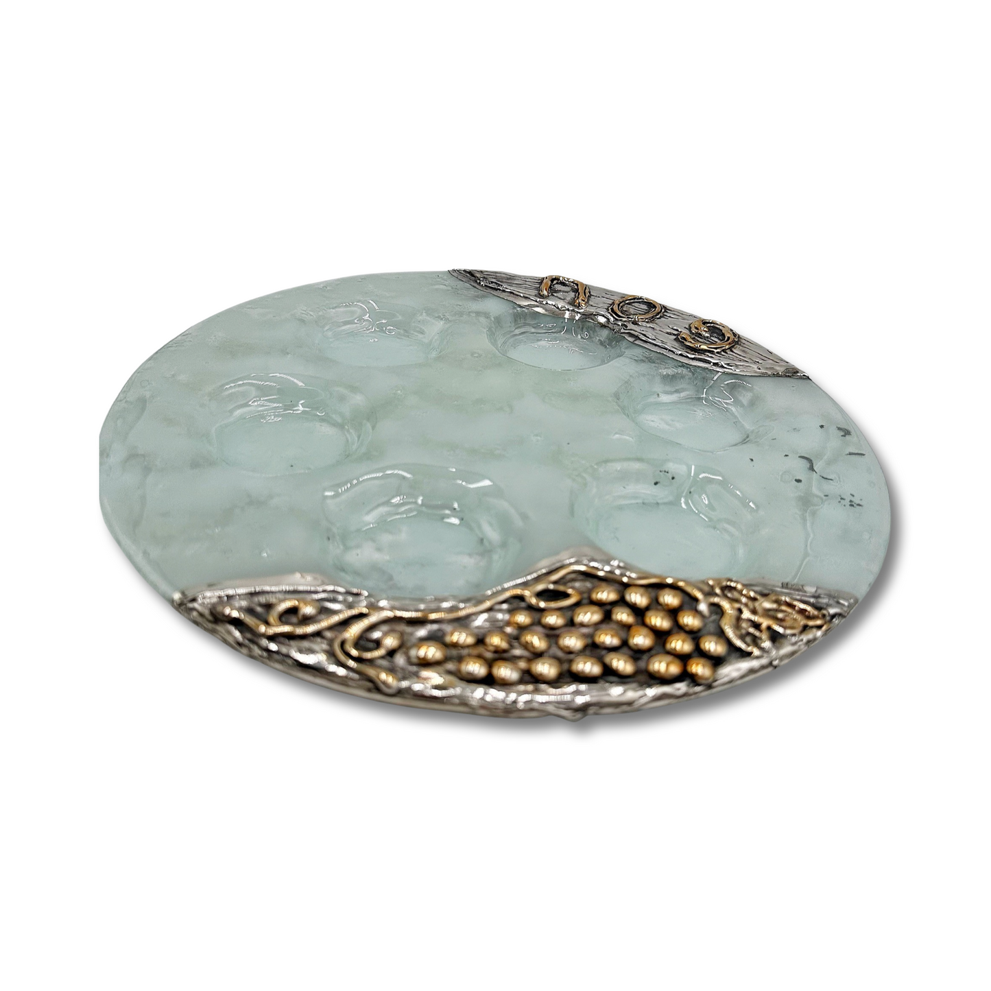 Sterling Silver & Glass Passover Plate