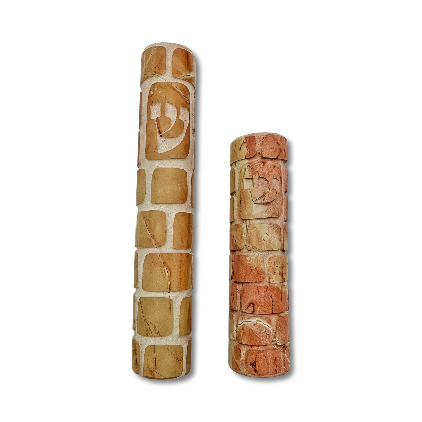 Jerusalem Stone Mezuzah Western Wall Design