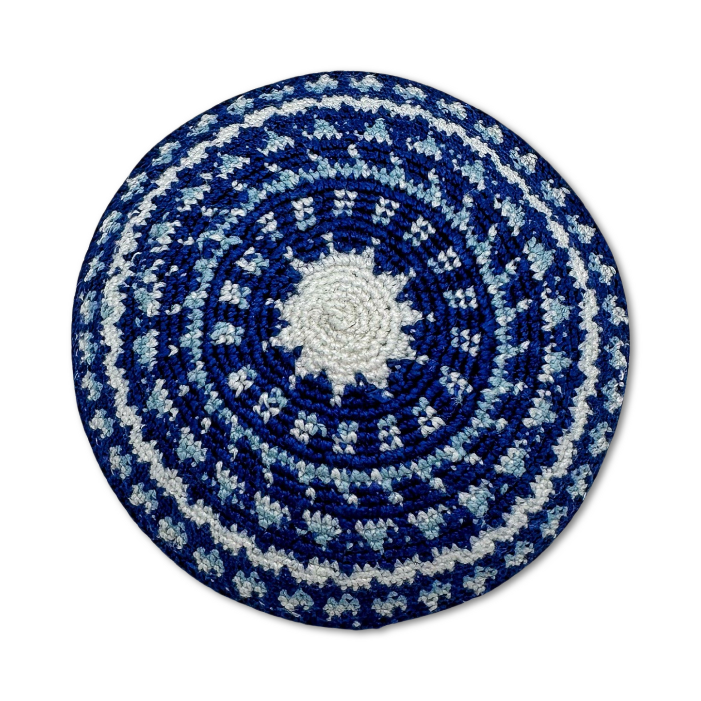 Blue Cotton Hand Made Kippah