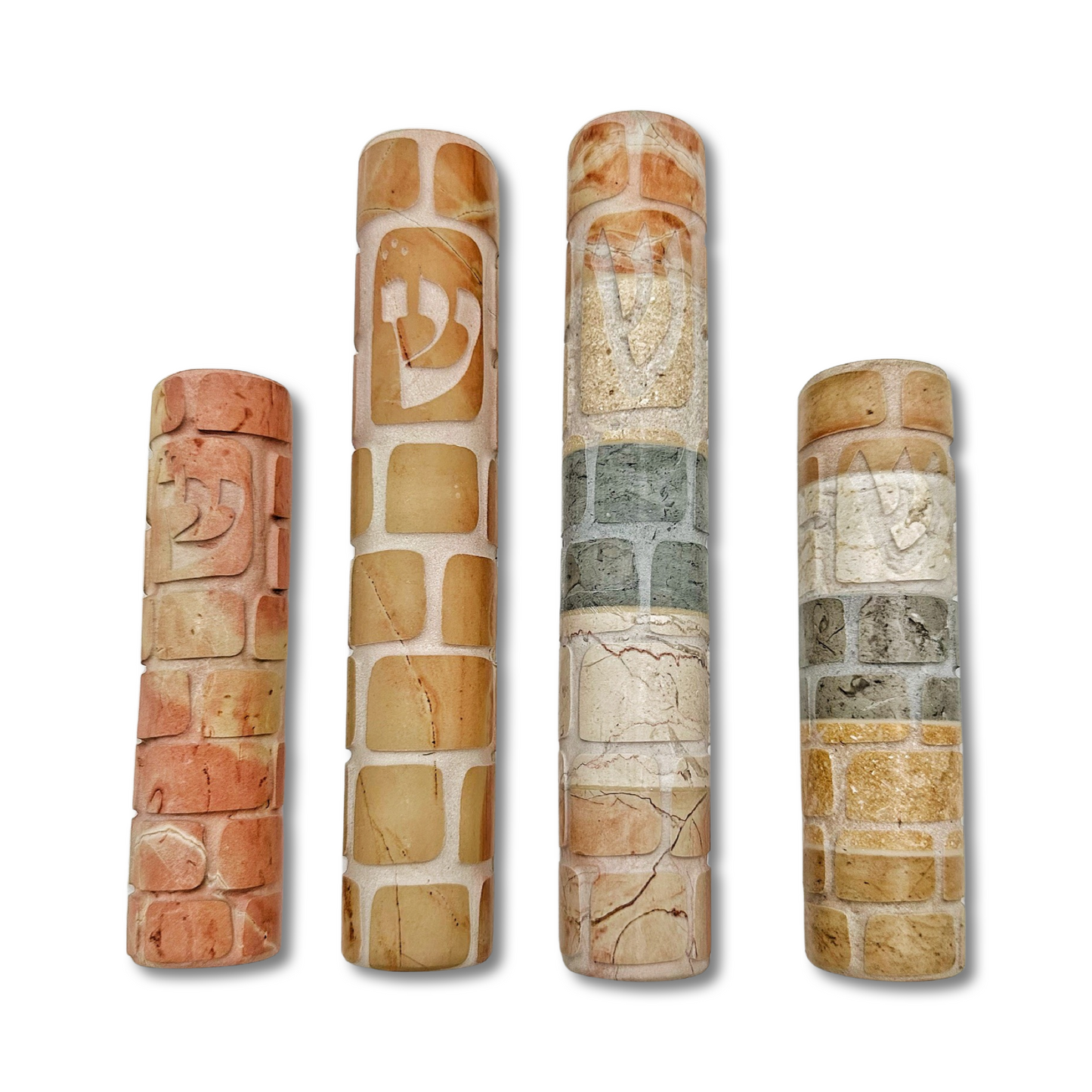 Jerusalem Stone Mezuzah Western Wall Design