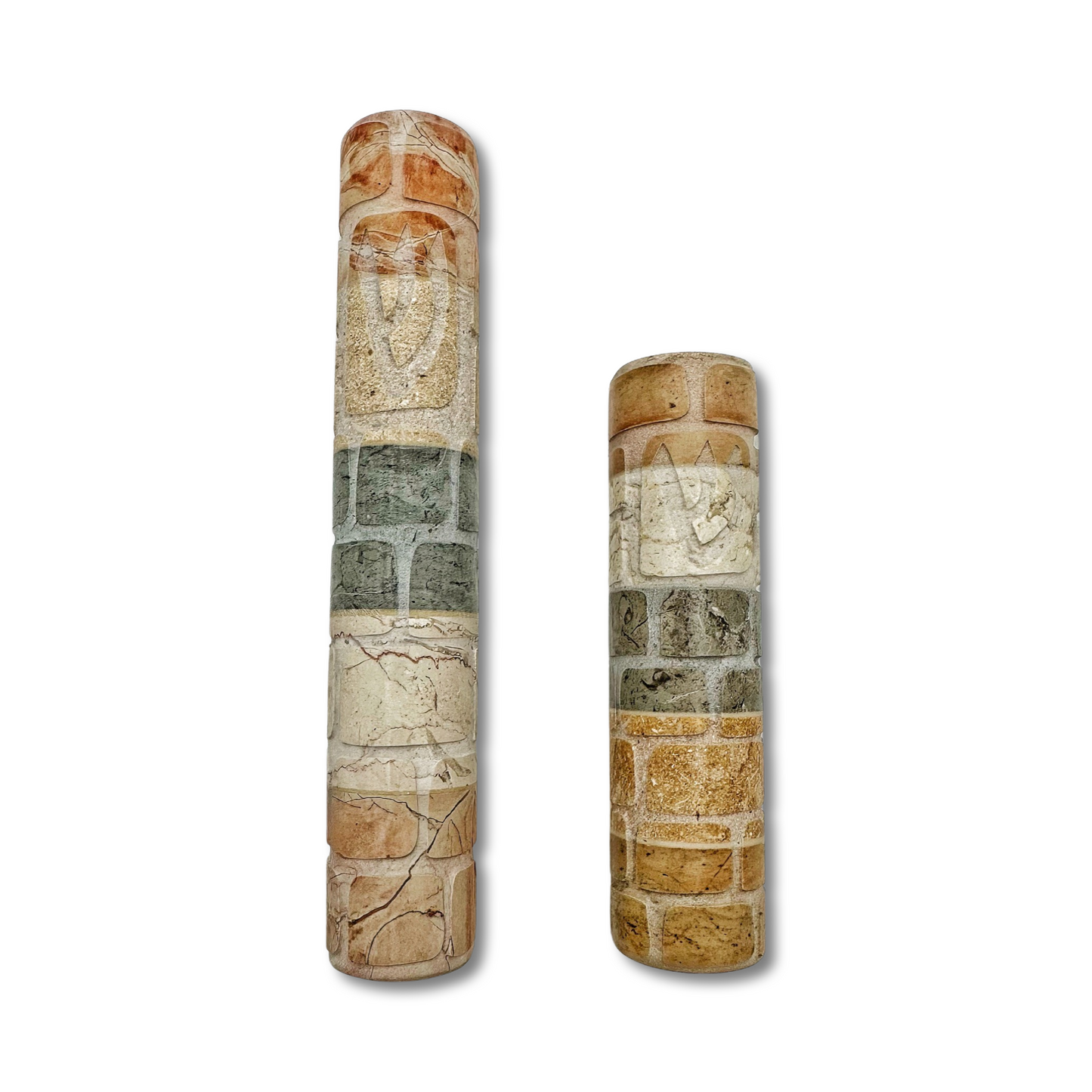 Jerusalem Stone Mezuzah Western Wall Design