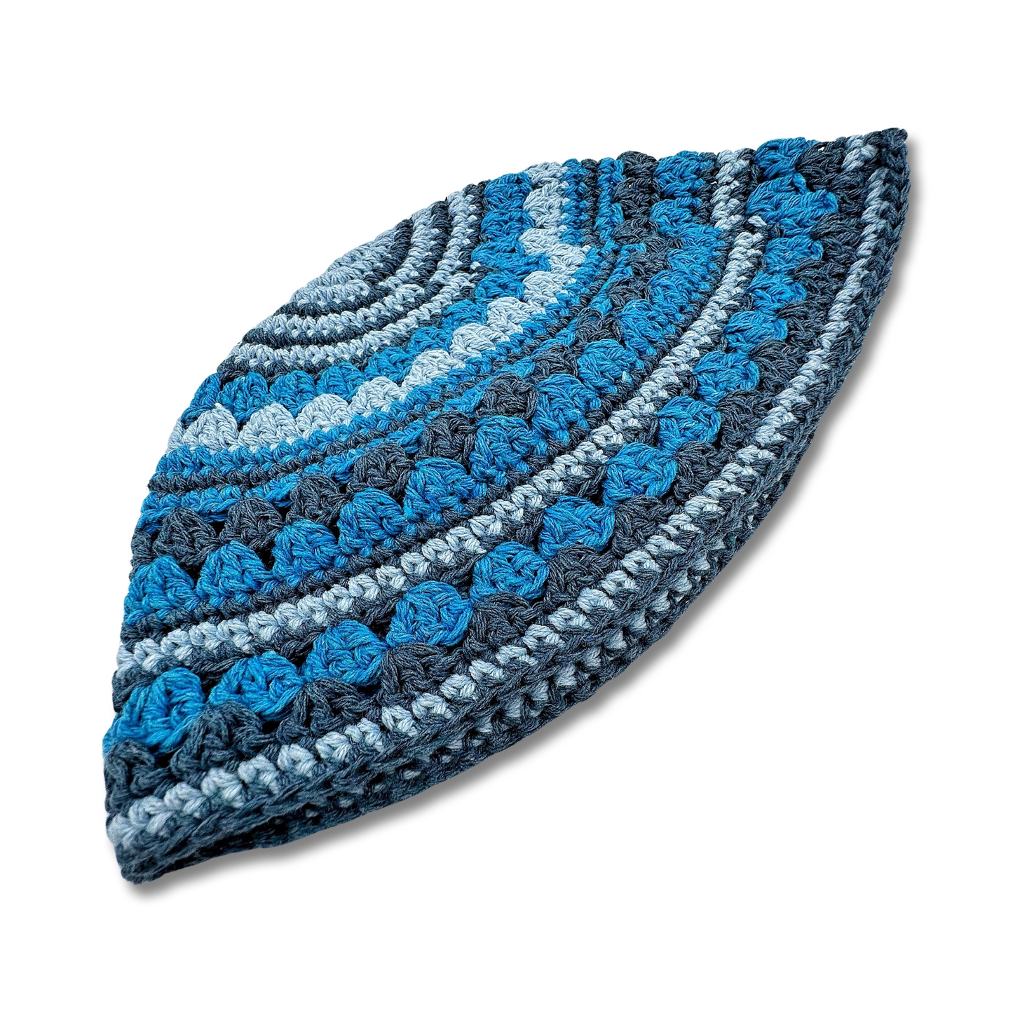 Blue Big Kippah 100% Cotton