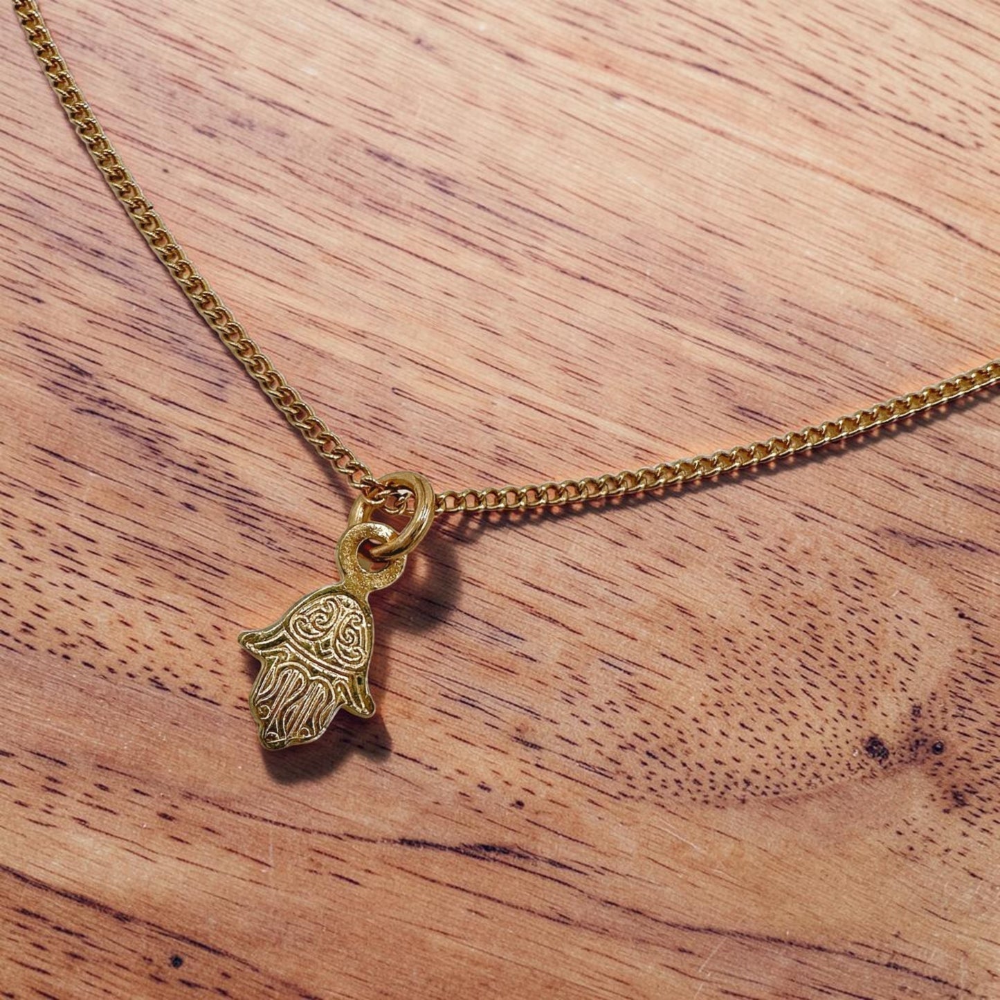 Mini Hamsa Necklace Sterling Silver or Gold Filled