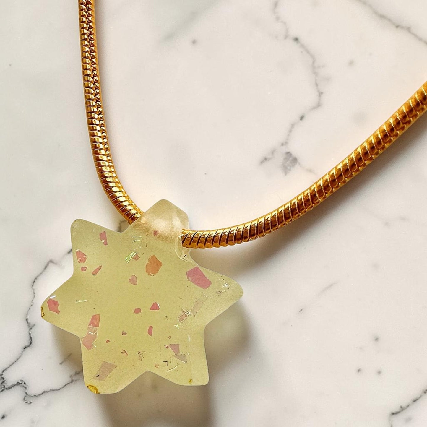 Opal Imitation Star of David Necklace