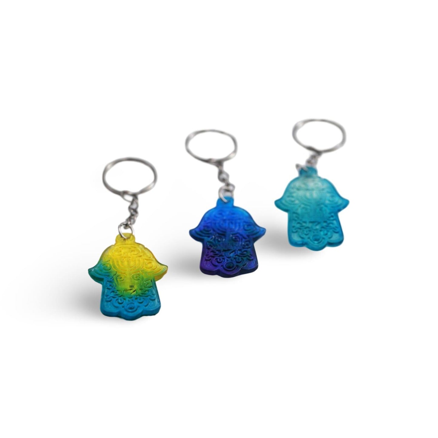 Menorah Design Hamsa Keychain
