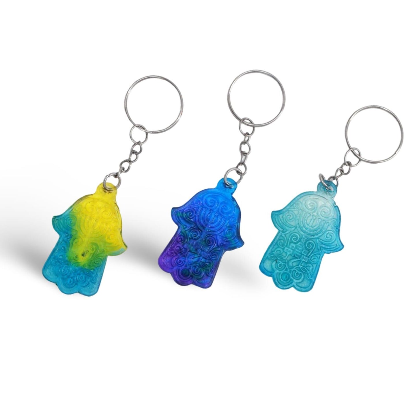 Menorah Design Hamsa Keychain