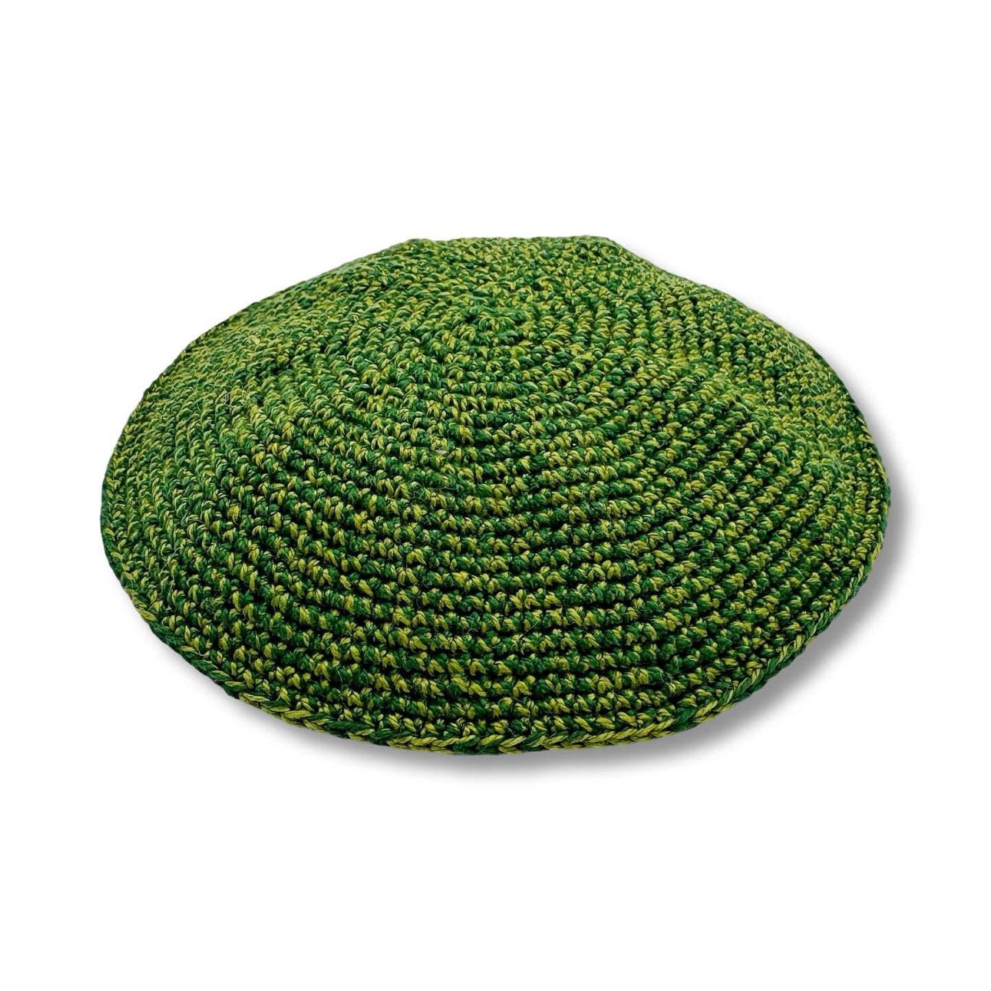 Green Cotton knitted Hand Made Kippah