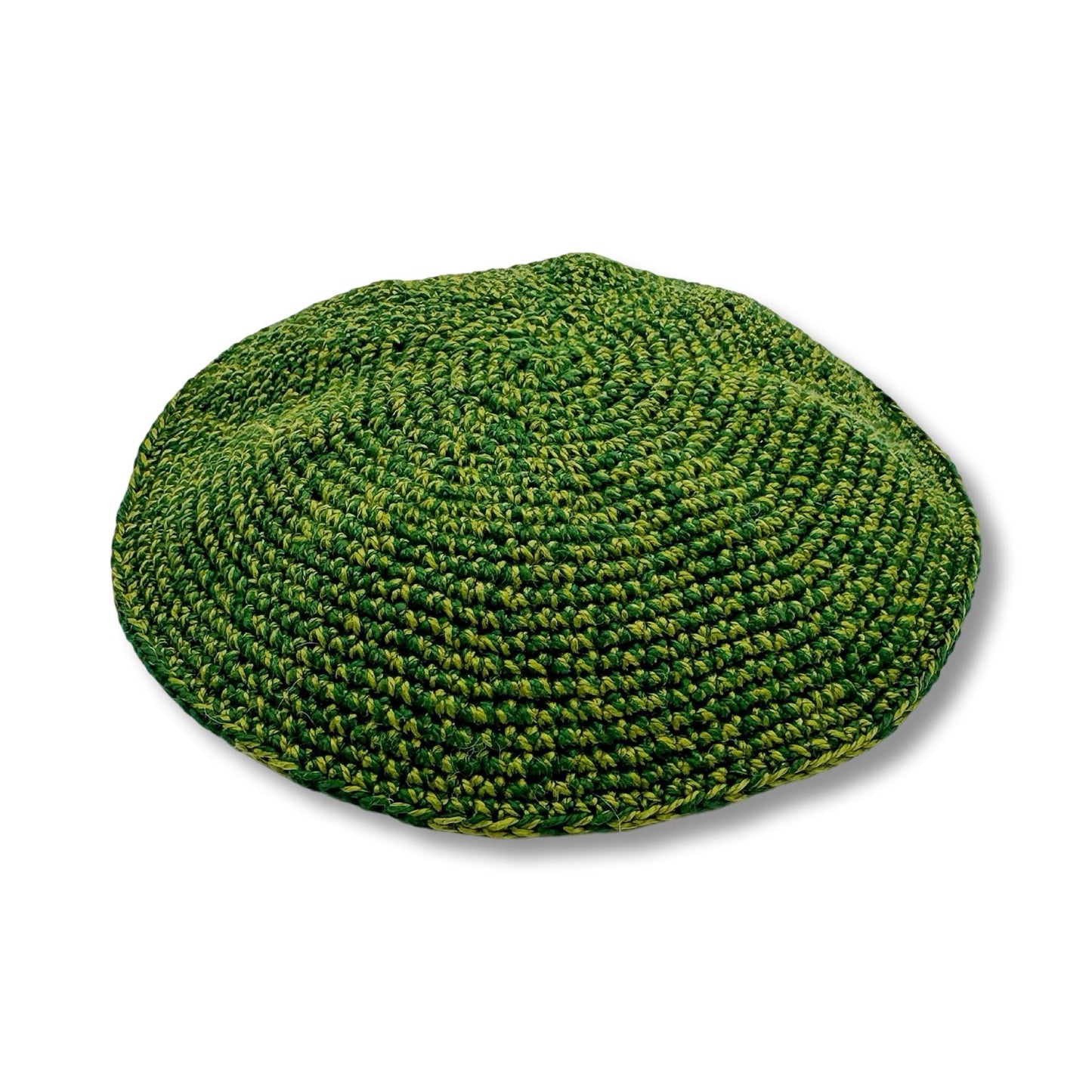 Green Cotton knitted Hand Made Kippah