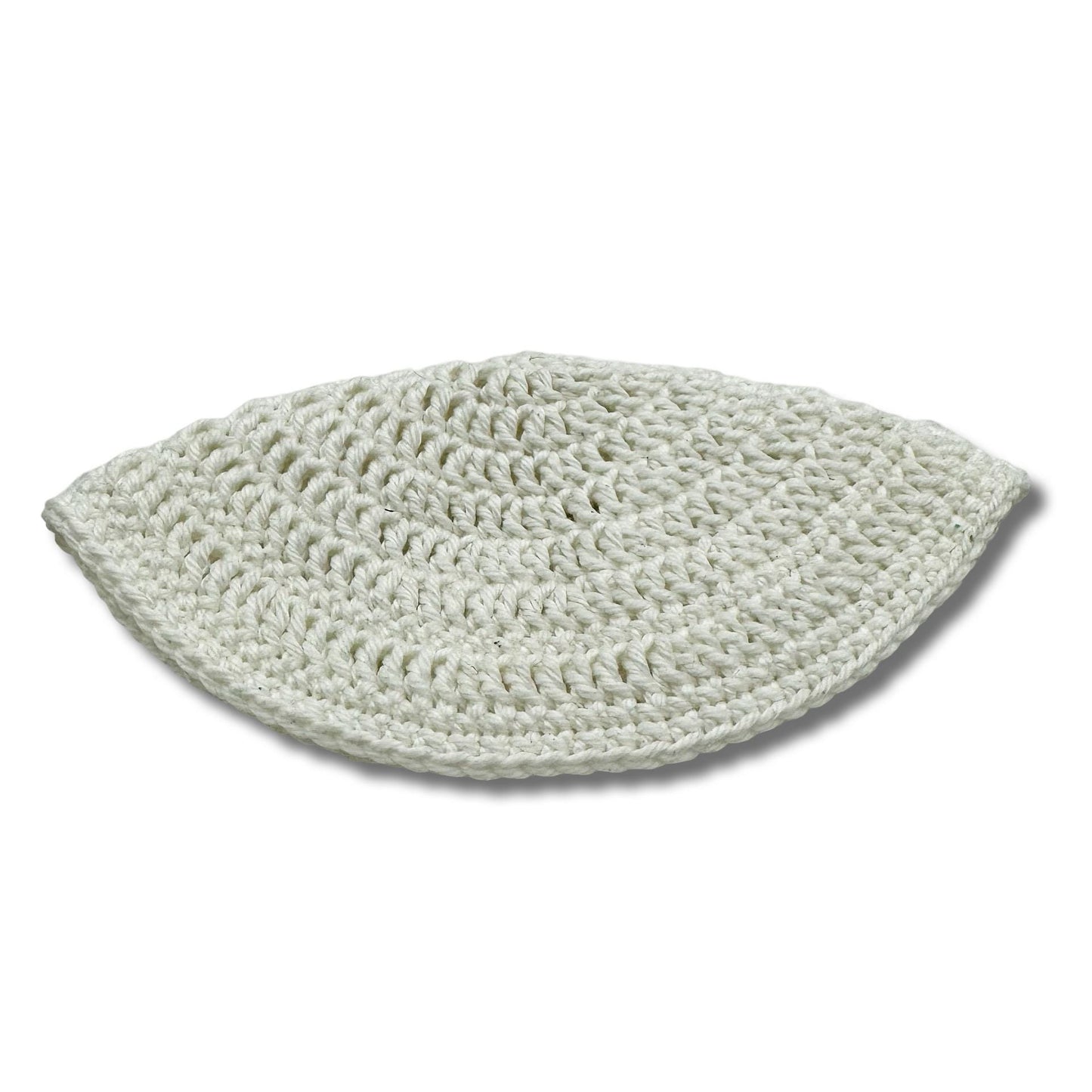 White Cotton knitted Hand Made Kippah