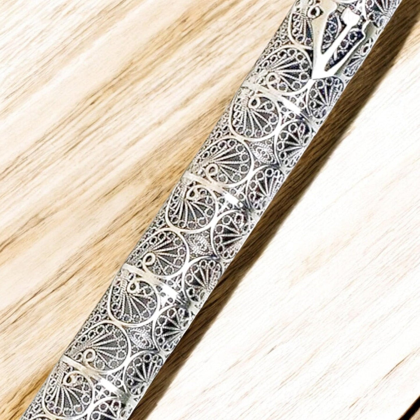 Sterling Silver Mezuzah Case Yemenite Filigree Judaica Gift, Handmade Jewish Wedding Gift