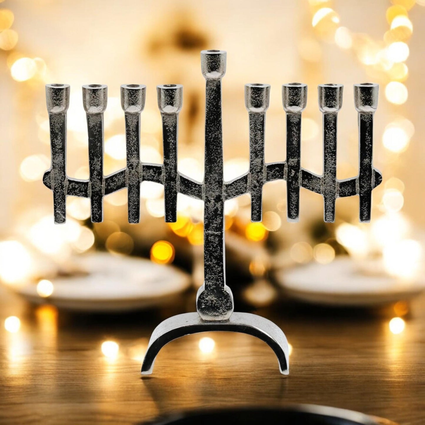 Vintage Design Silver Menorah