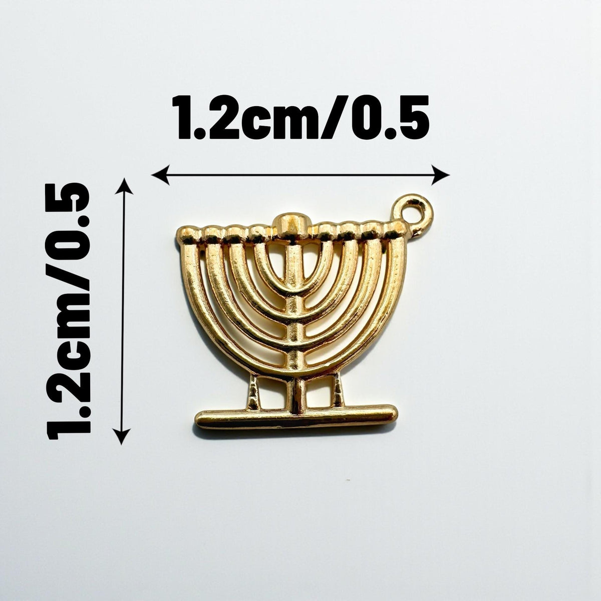 Collier pendentif Menorah en argent sterling/or rempli