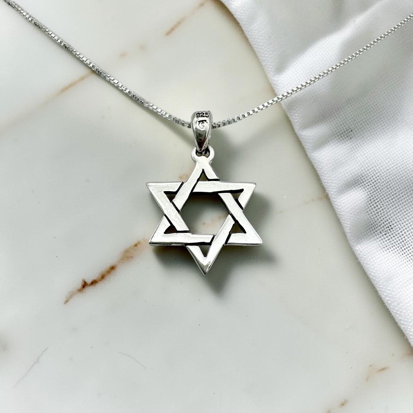Silver Star of David Necklace