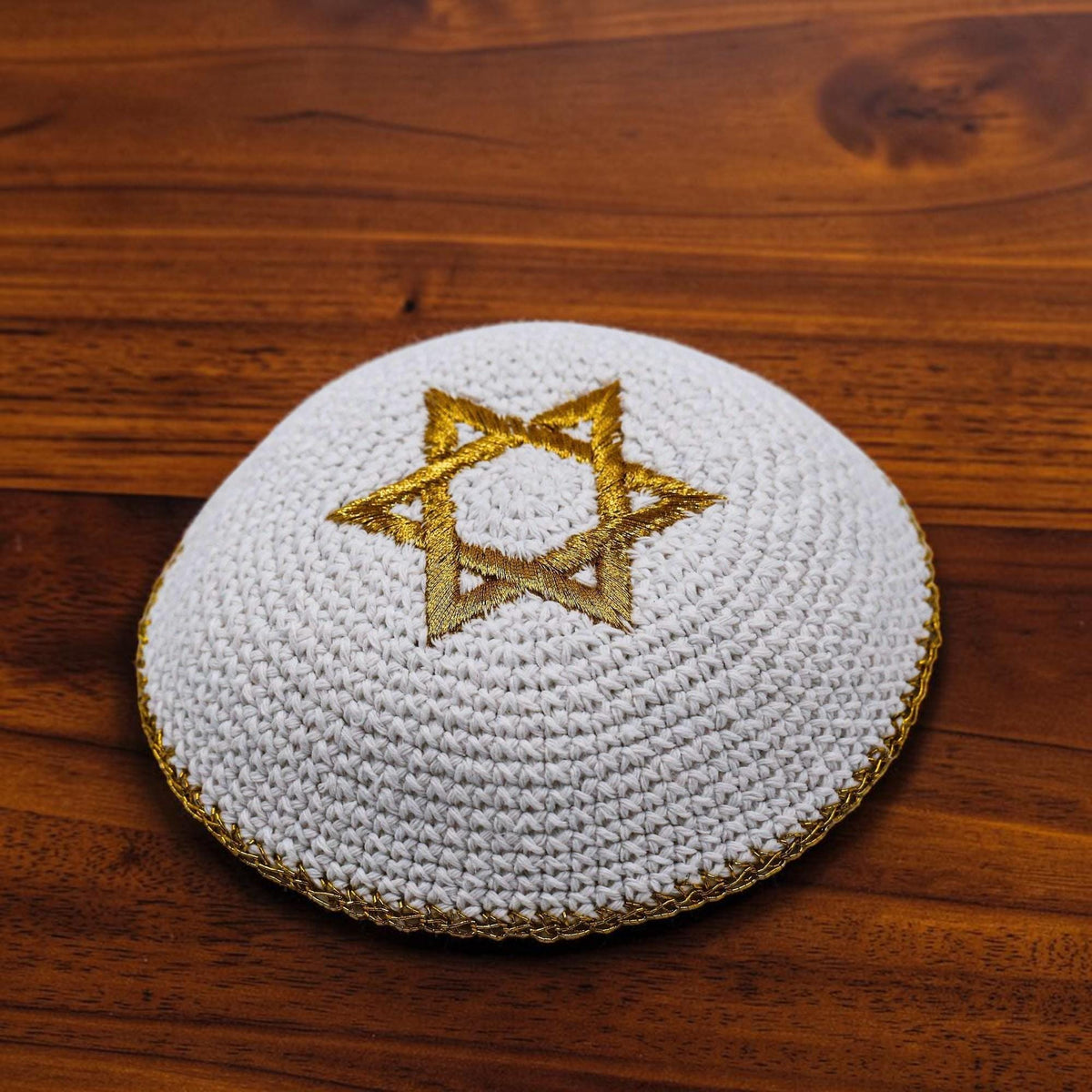 Kippa étoile de David noire/grise/blanche | Yarmulke juive en coton