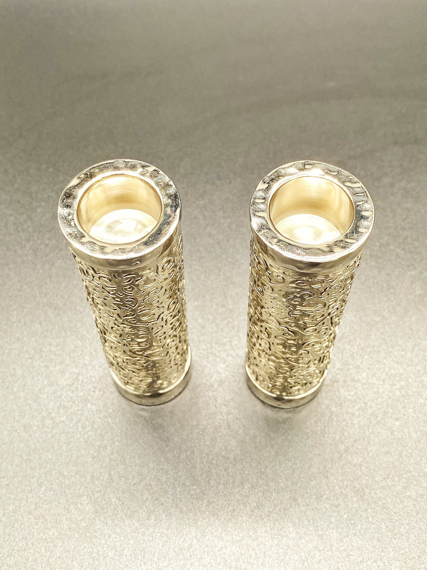 Round Shabbat Candle Holders