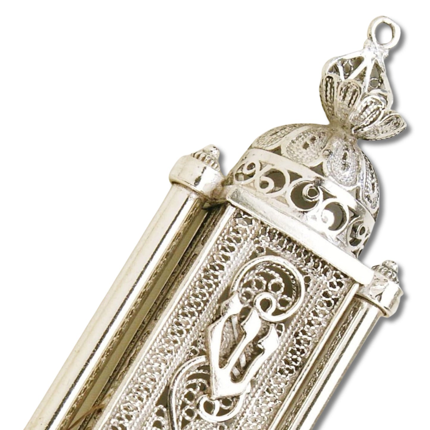 Torah Sterling Silver Mezuzah