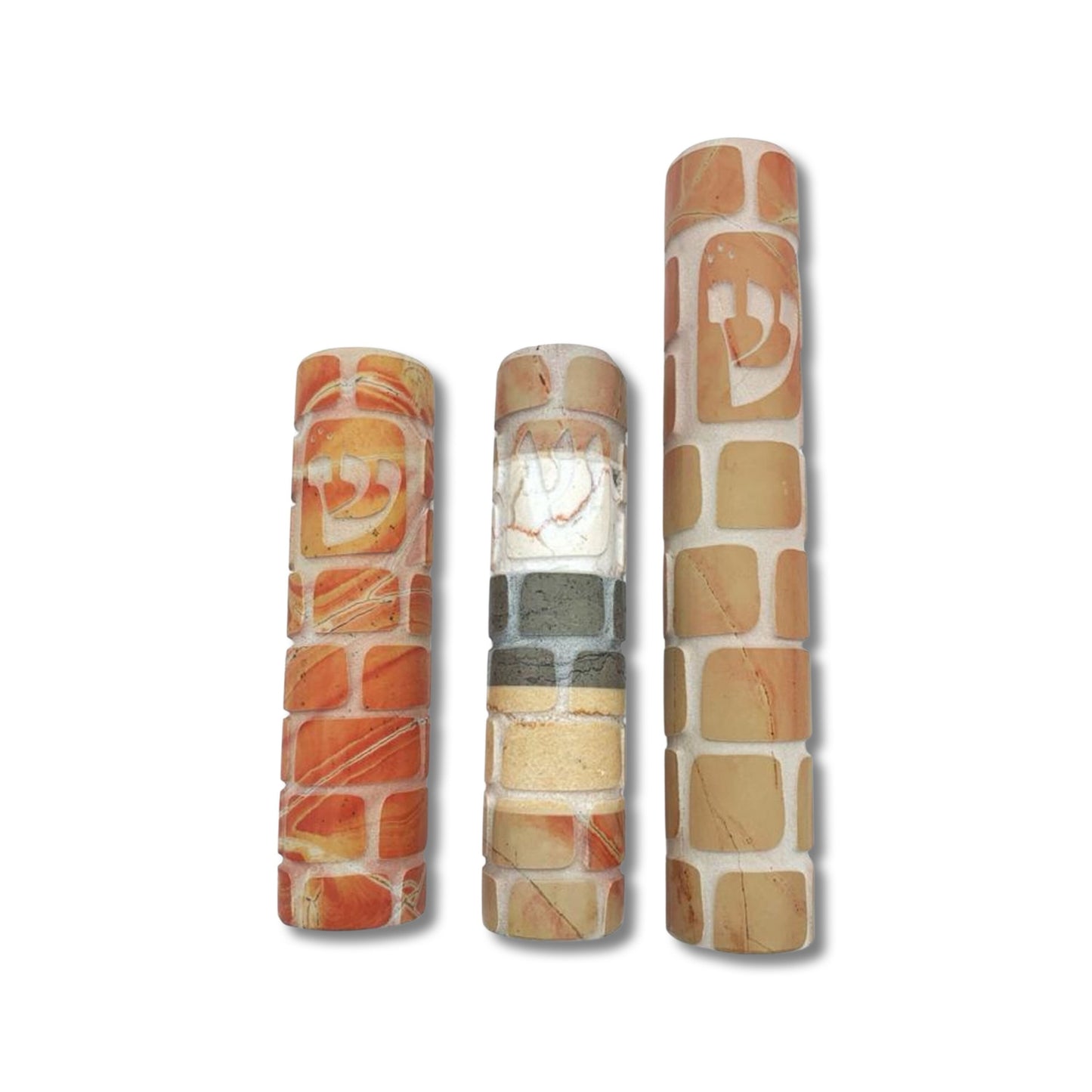 Jerusalem Stone Mezuzah Western Wall Design