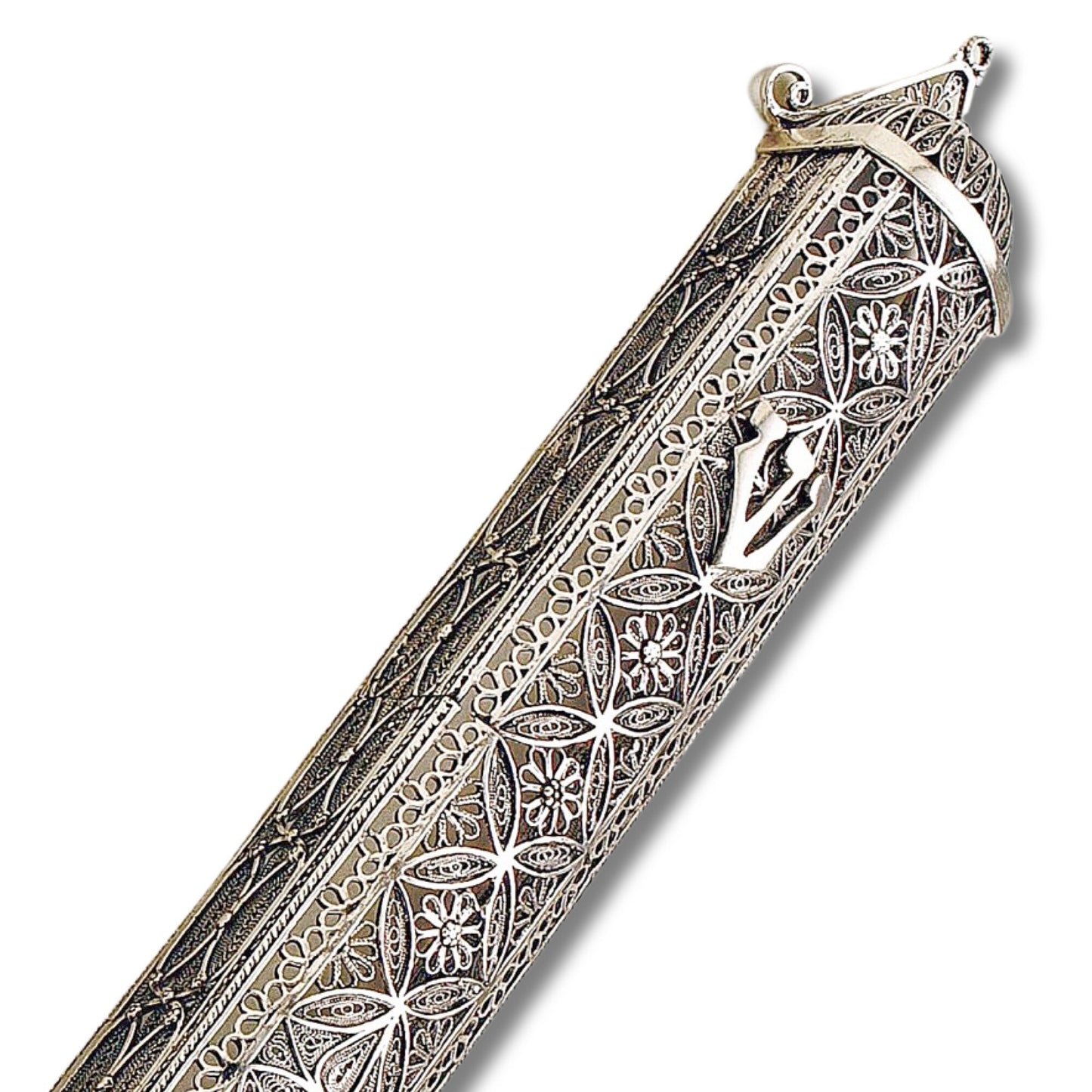 Big Sterling Silver Mezuzah case
