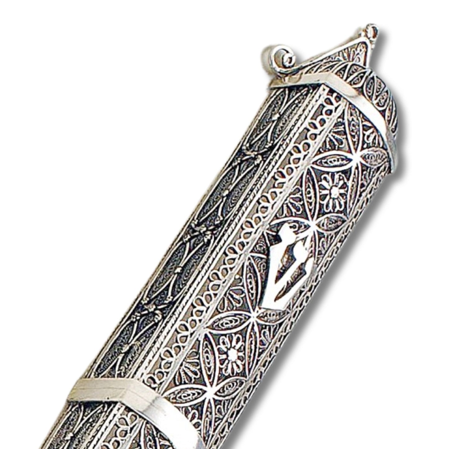 Big Sterling Silver Mezuzah case