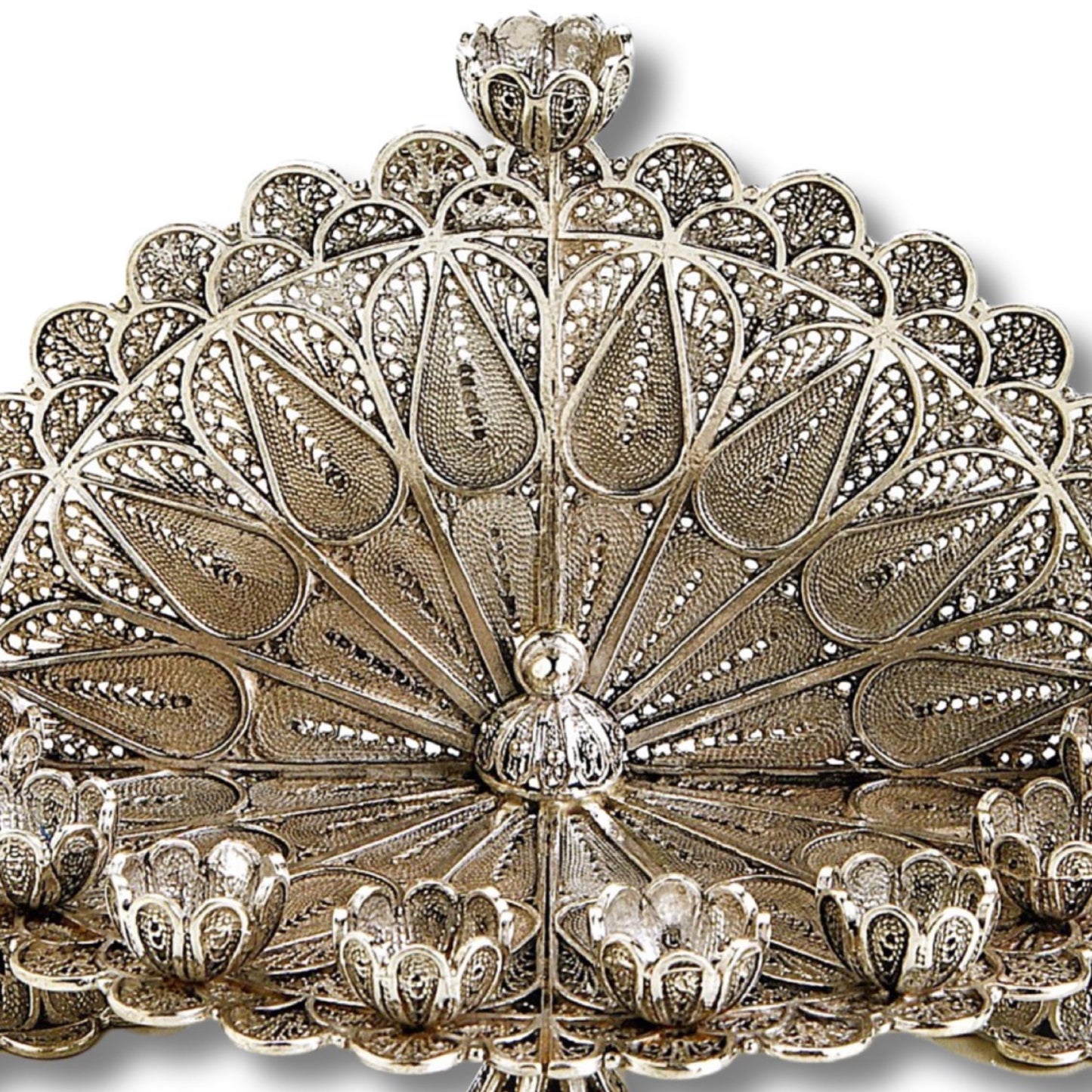 Silver Yemenite Filigree Art Mini Menorah