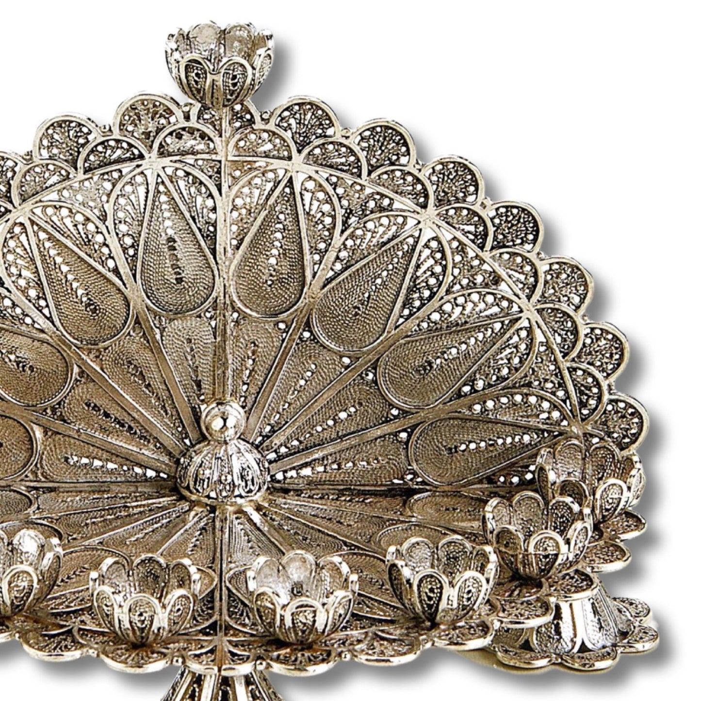 Silver Yemenite Filigree Art Mini Menorah