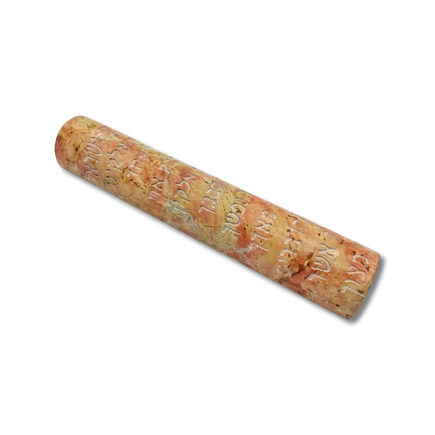 handmade Red Jerusalem Stone Mezuzah case