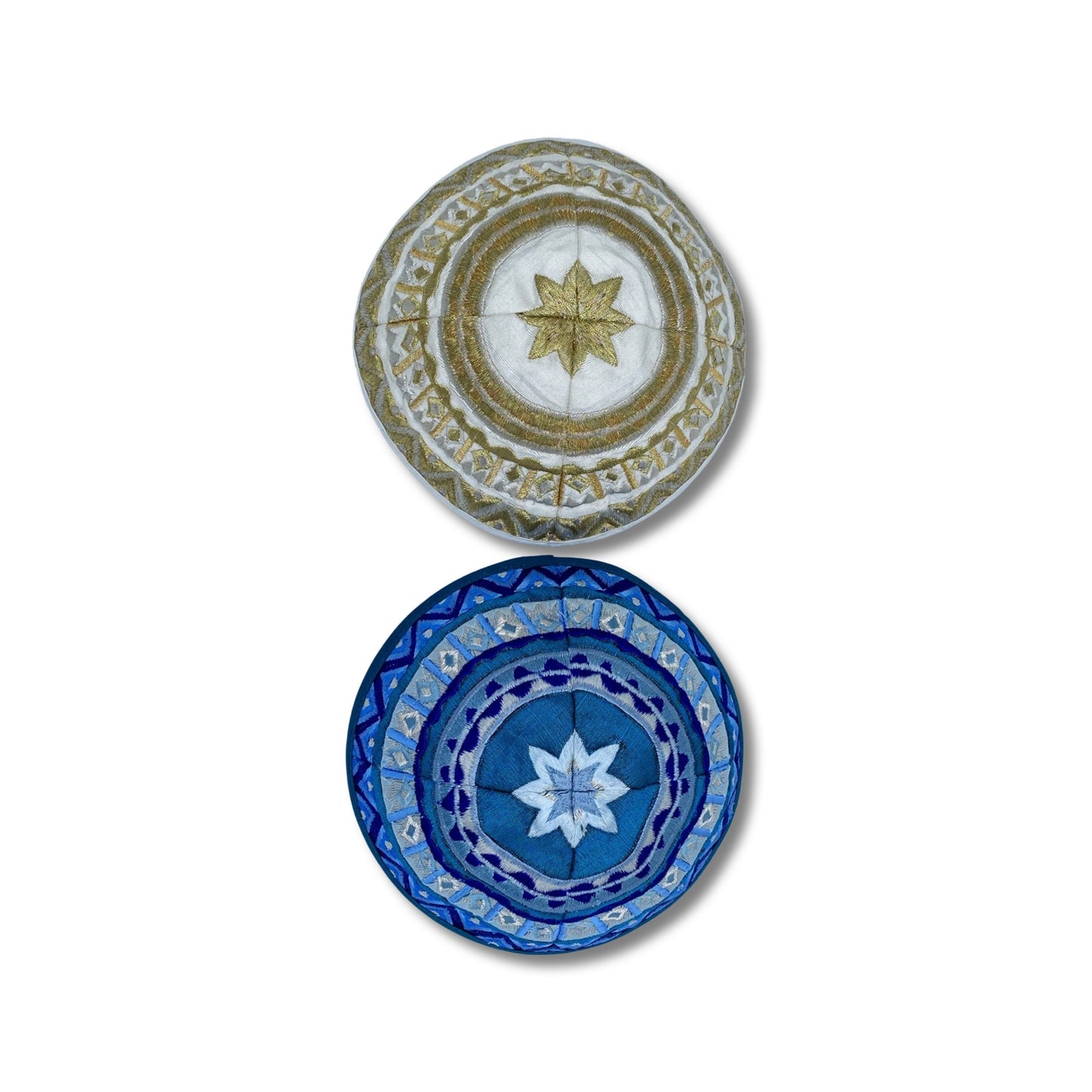 Blue/Gold Embroidered Kippah
