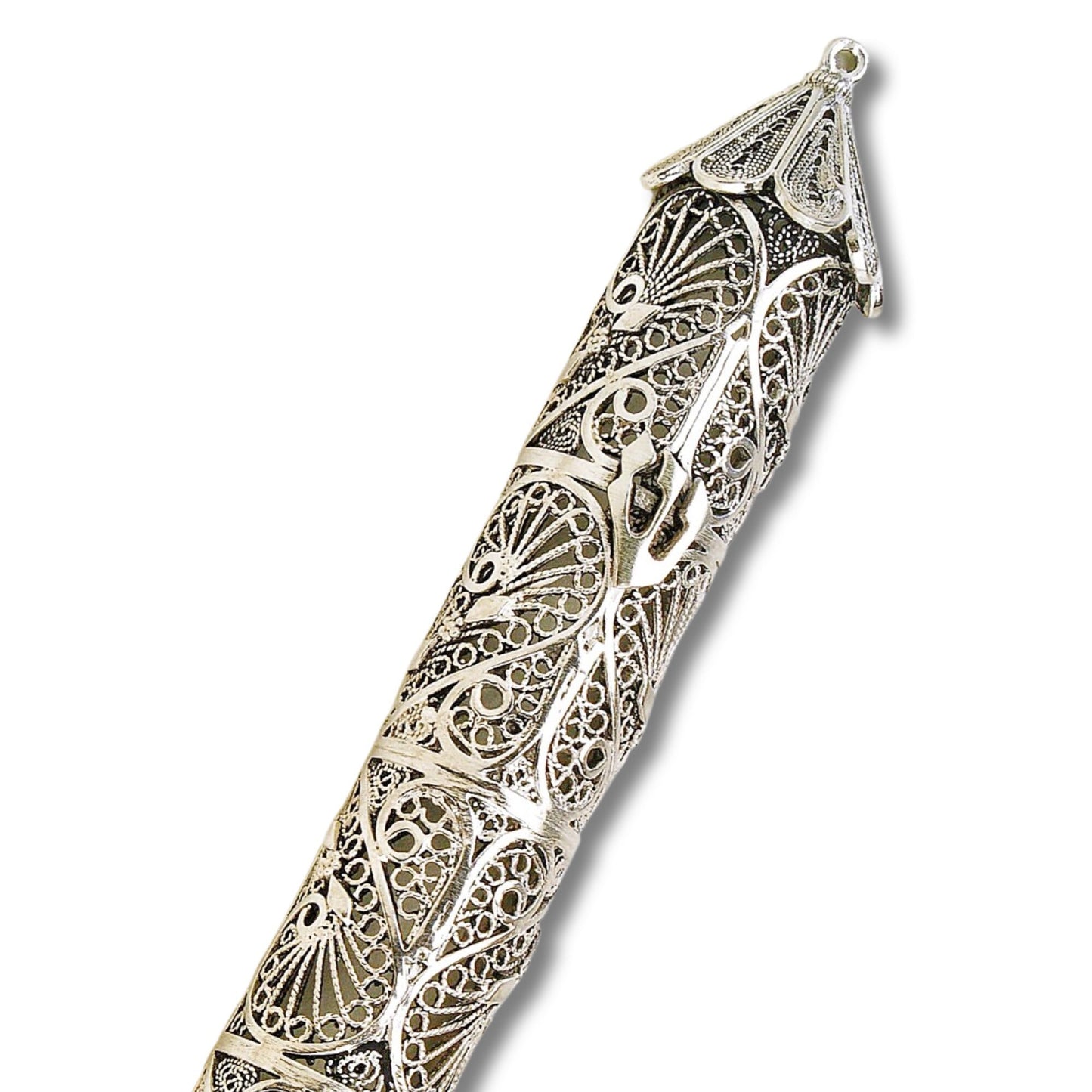 Sterling Silver Heart Mezuzah case