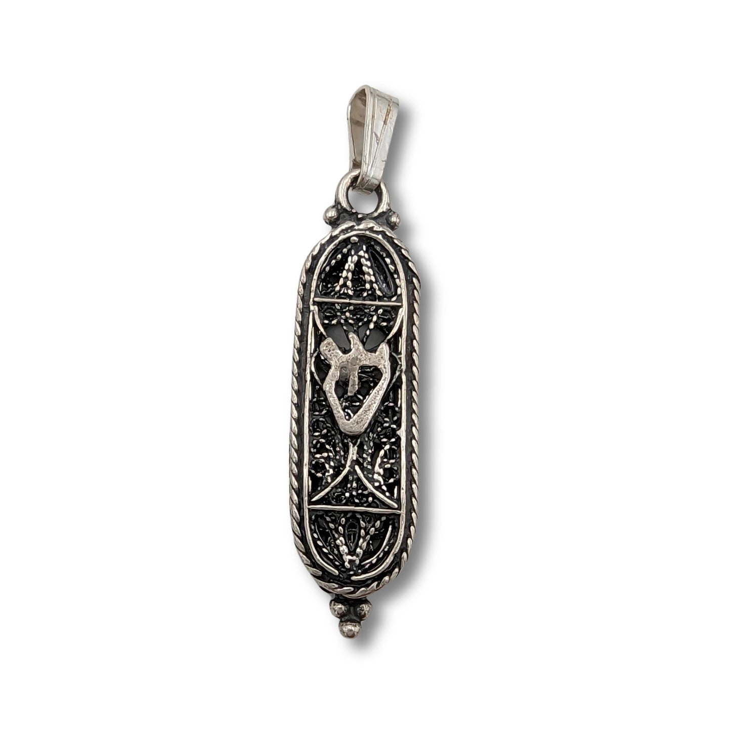 Sterling Silver Mezuzah Necklace