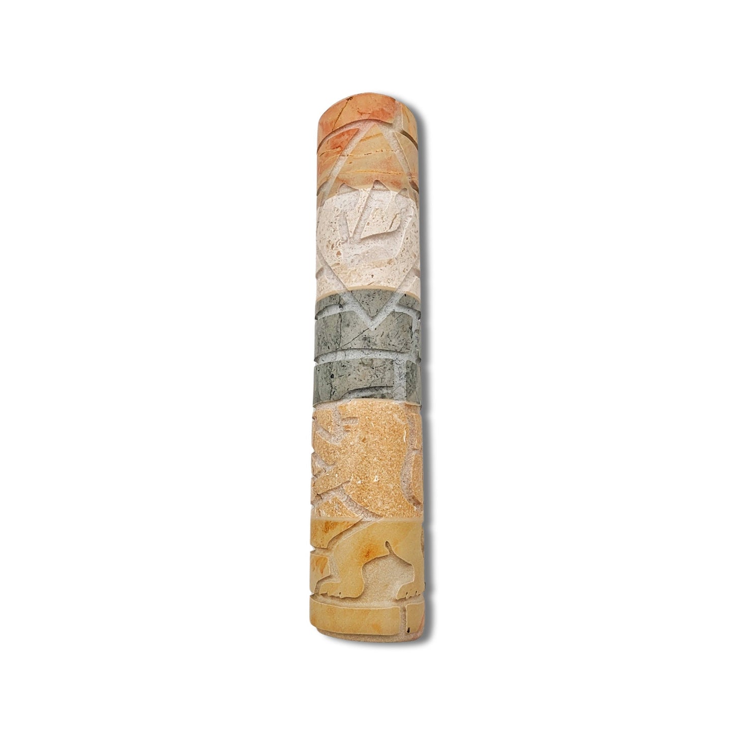 Jerusalem Stone Lion Mezuzah Case