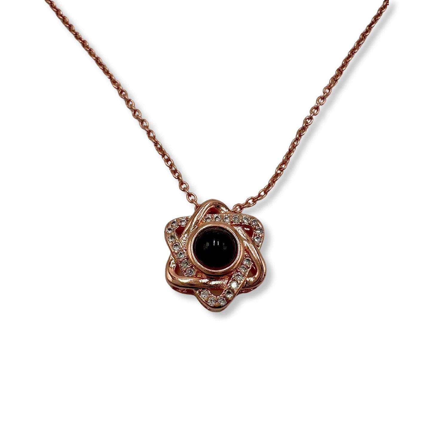 Sterling Silver Star Of David Necklace With Zircon stone