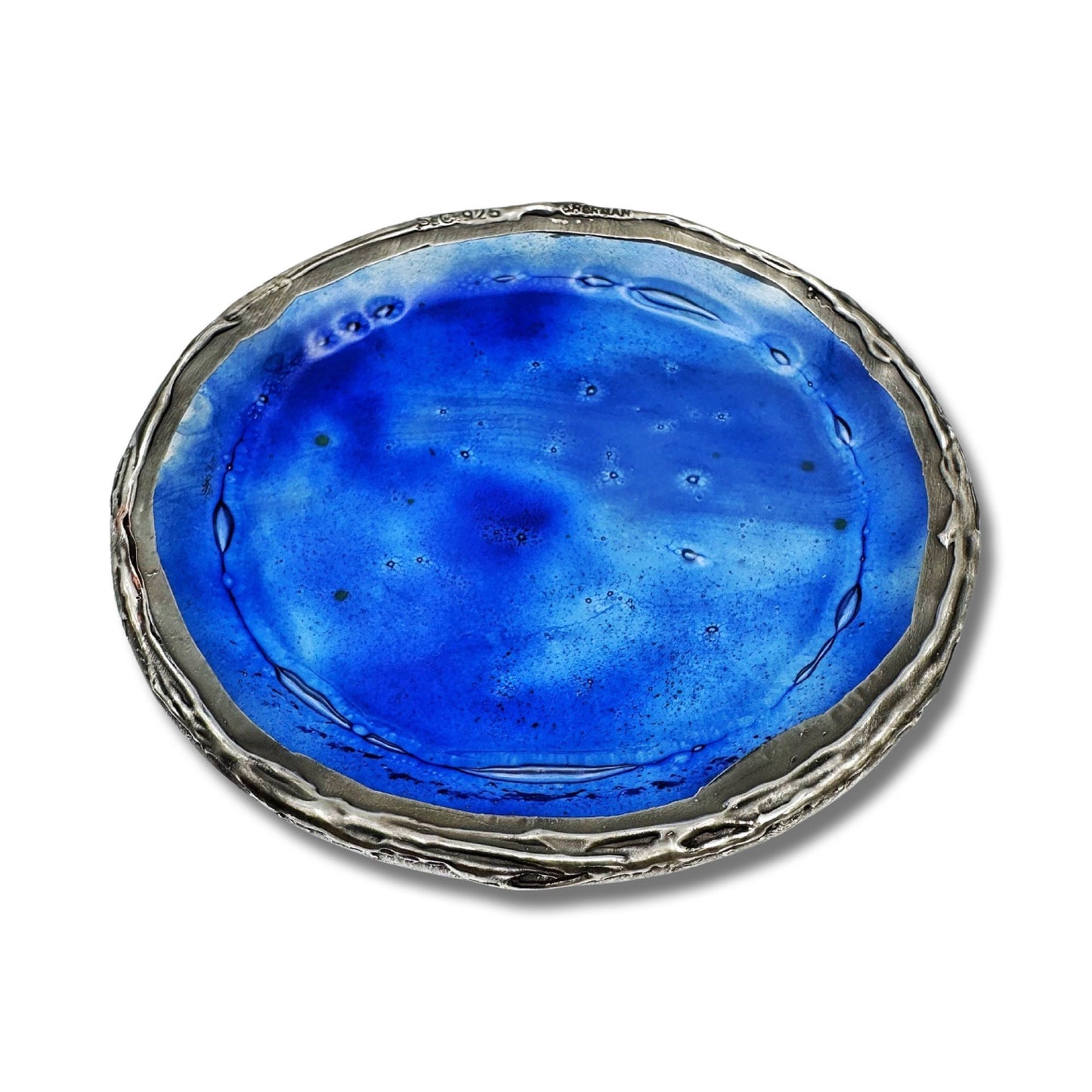 Silver & Glass Blue Kiddush Cup