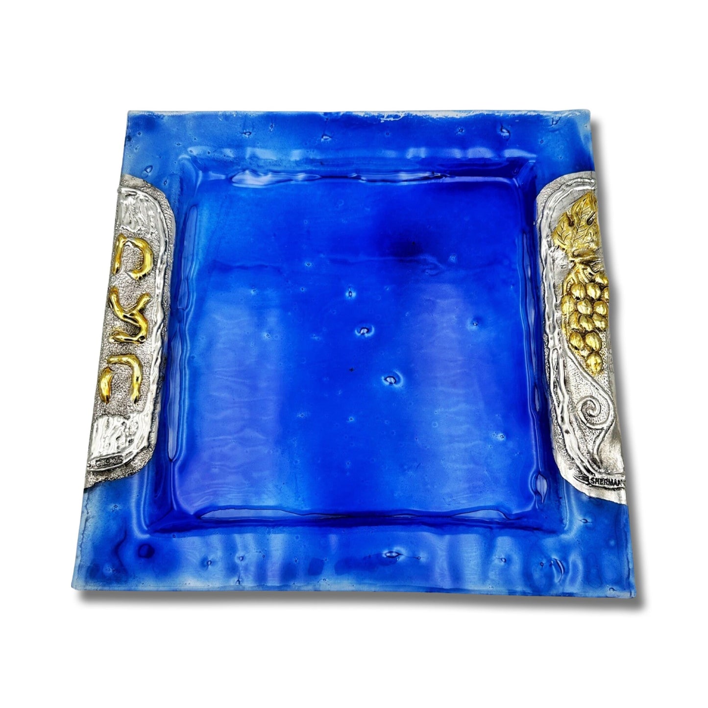 Blue Passover Matzah Plate