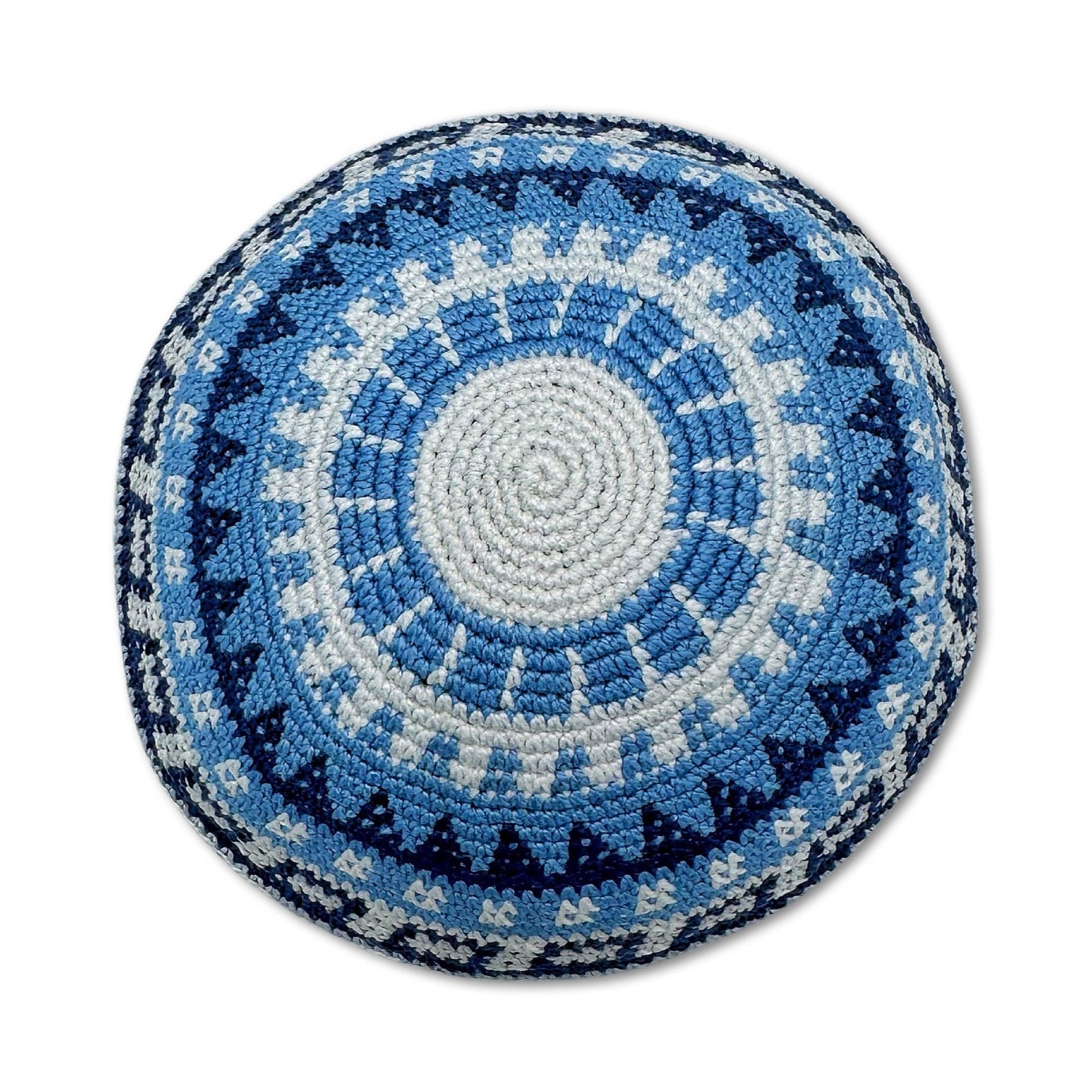 Cotton Kippah Blue white & light blue