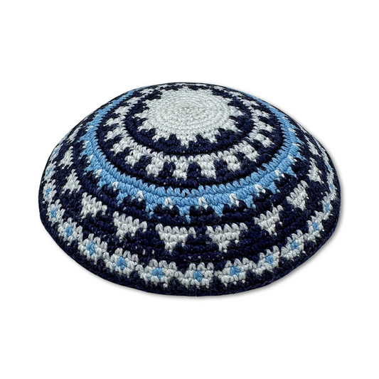 Blue Cotton Hand Made Kippah