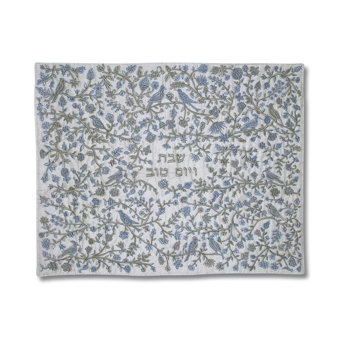 challah cover birds and flowers design