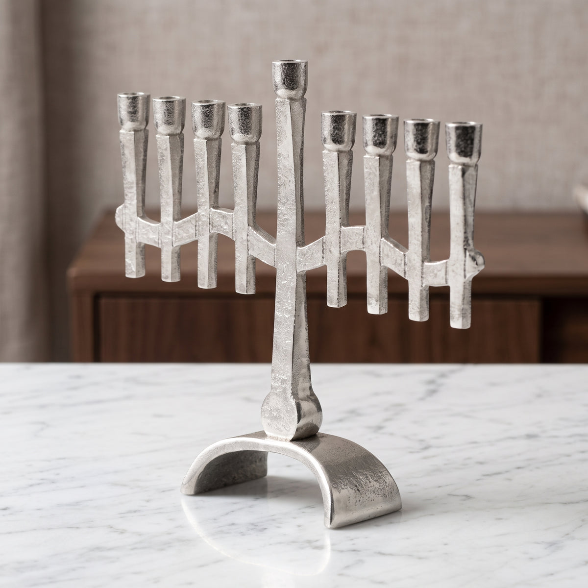 Vintage Design Silver Menorah