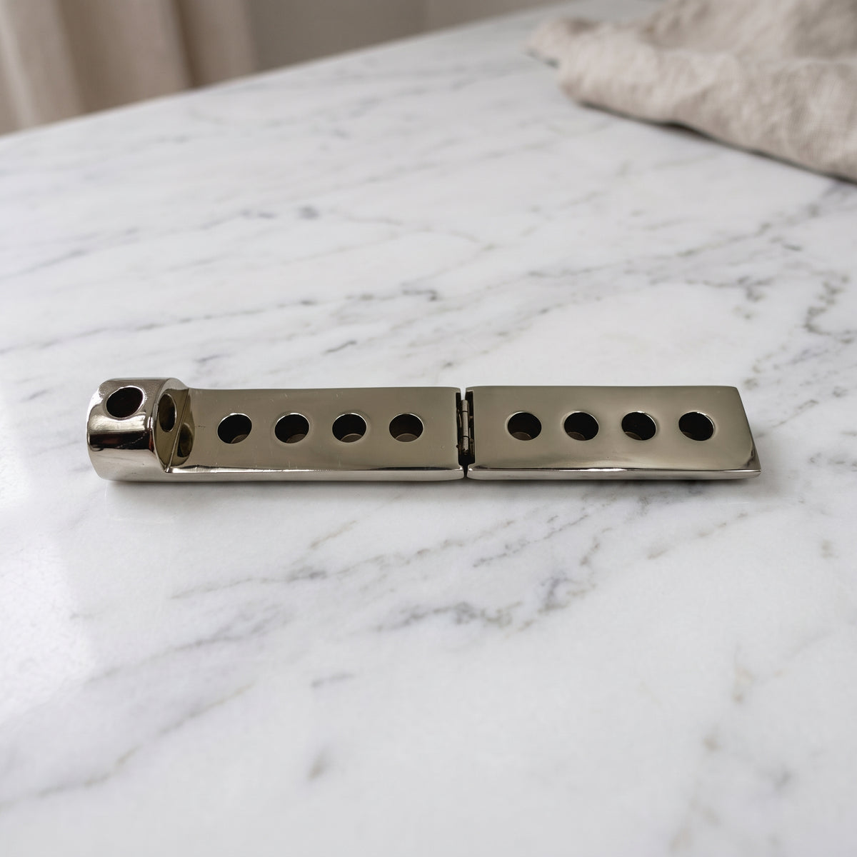 Compact Nickel Aluminum Travel Menorah