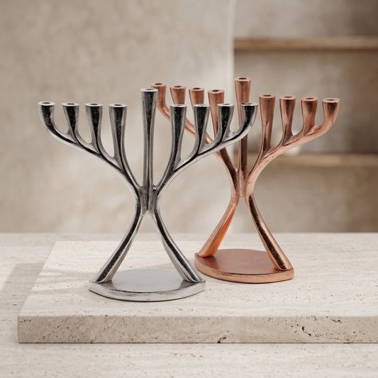 Pewter Copper Finish Aluminum Menorah