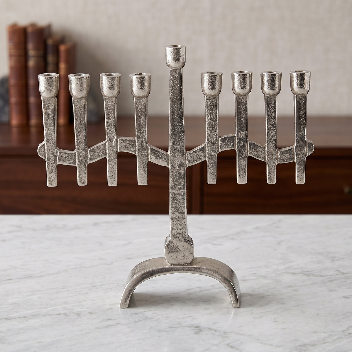 Vintage Design Silver Menorah