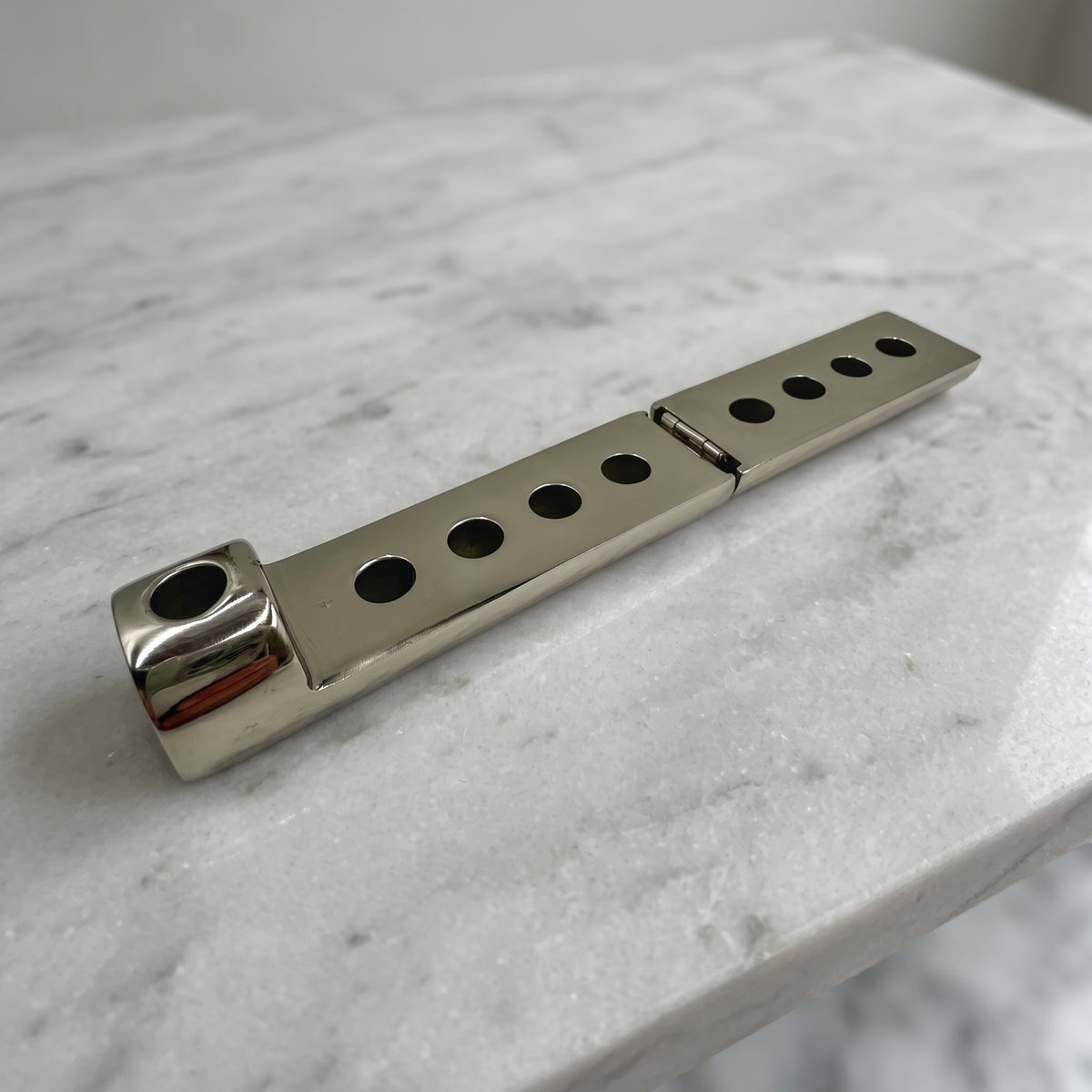 Compact Nickel Aluminum Travel Menorah