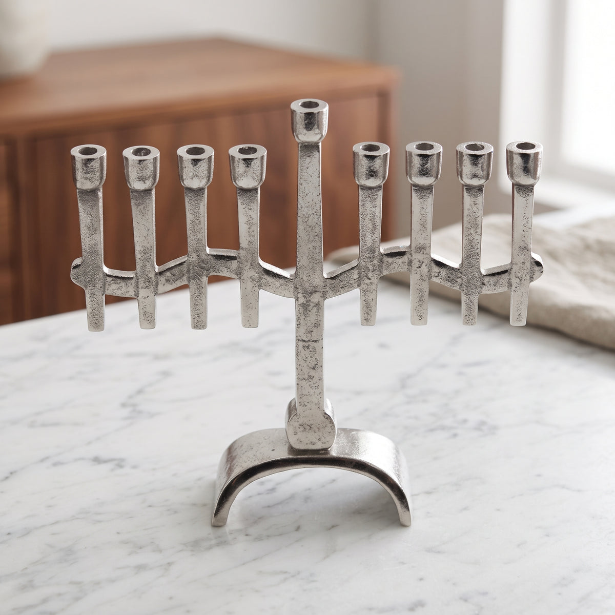 Vintage Design Silver Menorah