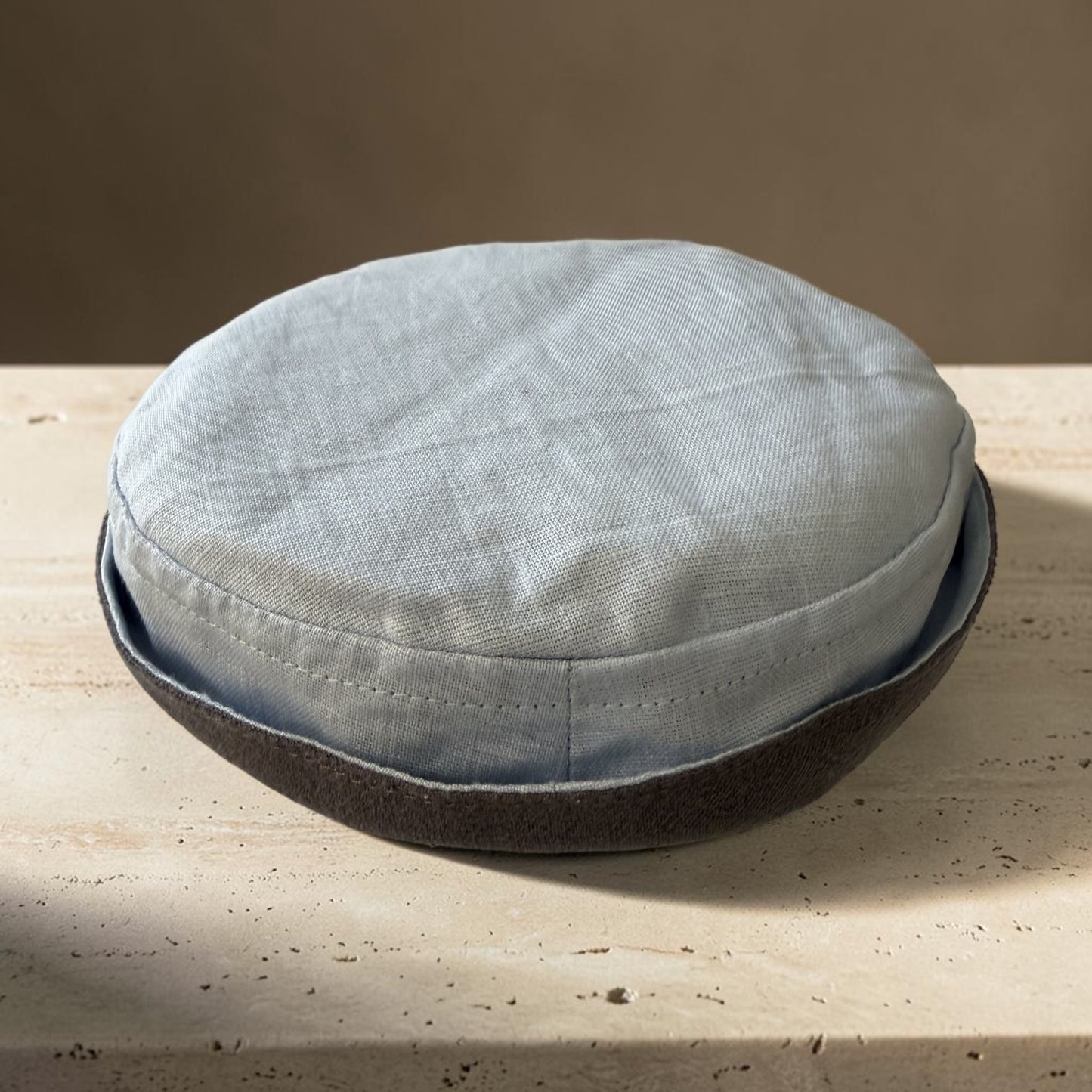 Ash Gray & Off White, Two-in-One Jewish Kippah