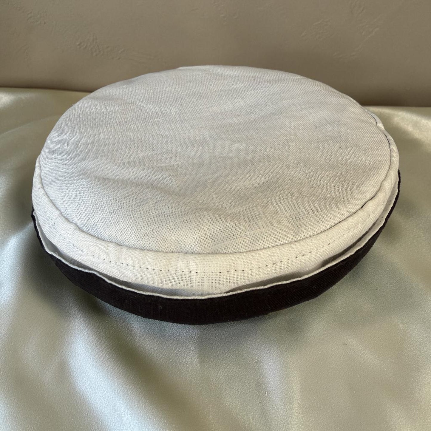 Charcoal Black & Off White, Two-in-One Jewish Kippah