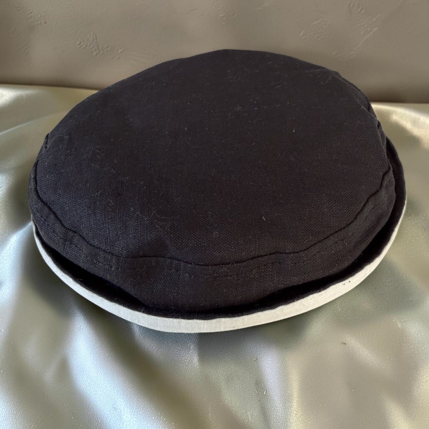 Charcoal Black & Off White, Two-in-One Jewish Kippah
