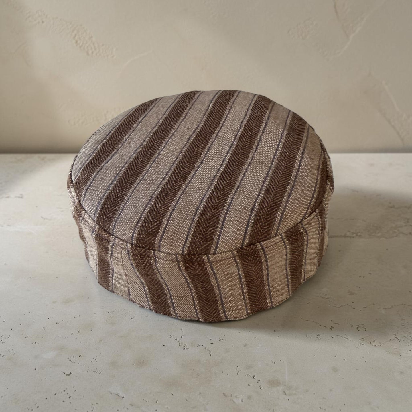Cinnamon Stripes & Latte Brown, Two-in-One Jewish Kippah