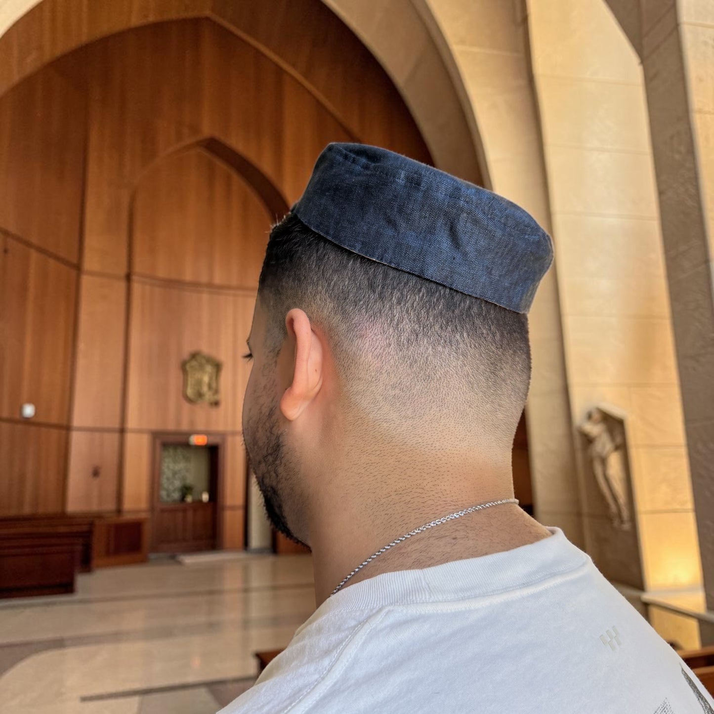 Denim Stripes & Jeans Blue, Two-in-One Jewish Kippah